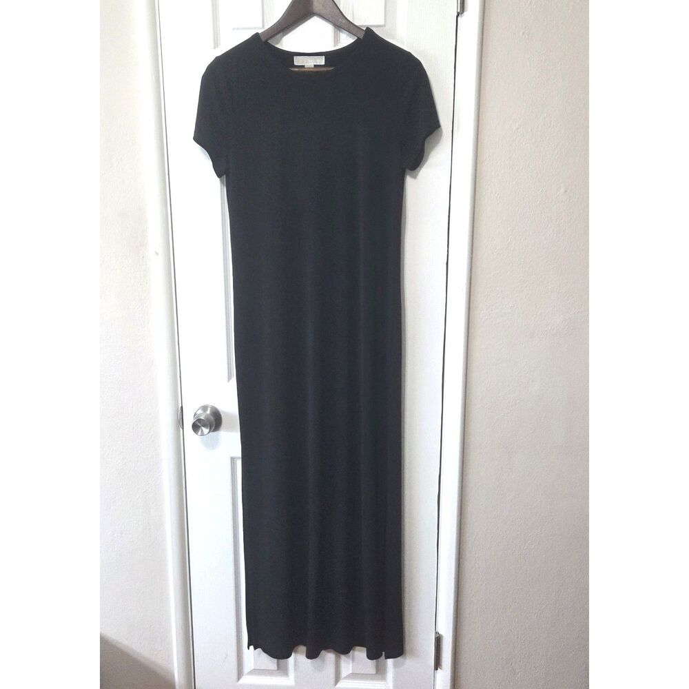 Michael Kors Black Maxi Dress Medium Stretch Travel Side Slit Dress